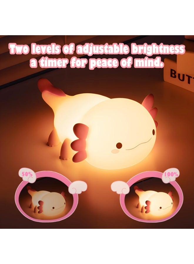 Axolotl Gifts, Cute Axolotl Night Light for Kids, Animal Silicone Nursery Night Lamp, Cute Room Decor Night Light for Kids Girls Boys Birthday Christmas Gifts - Image 4